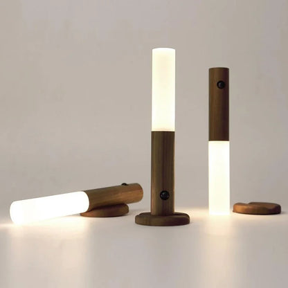 EcoGlow draadloze houten wandlamp