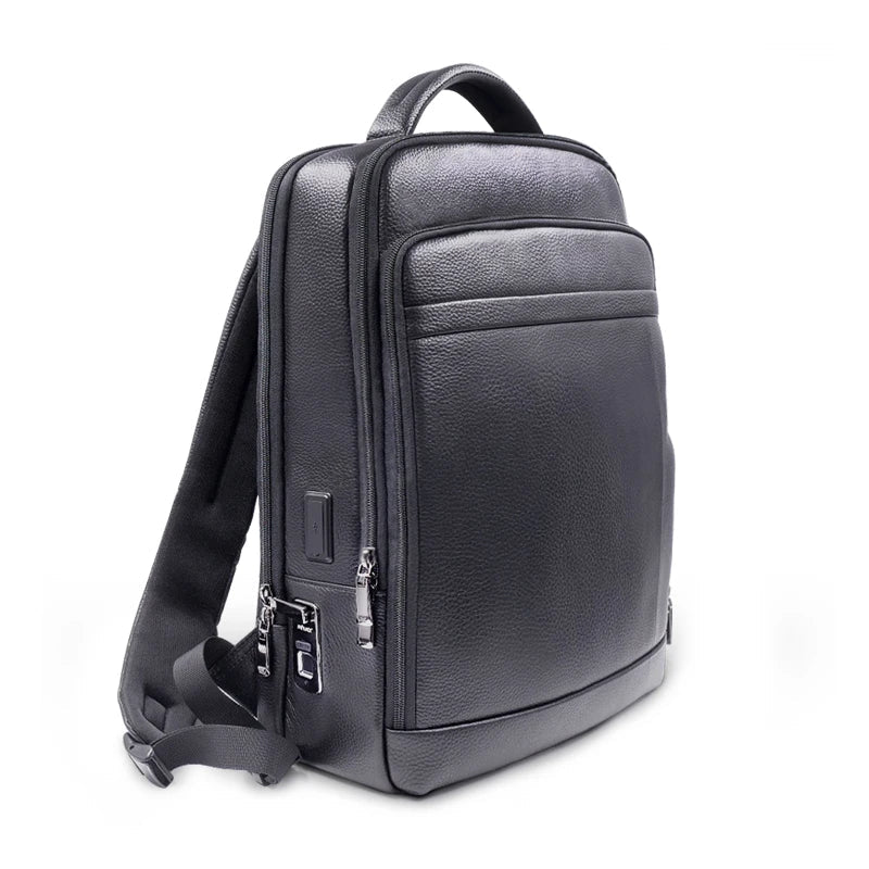 Premium Leren Rugzak met Vingerafdrukslot