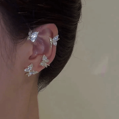 FlutterGleam vlinder clip-on oorbellen
