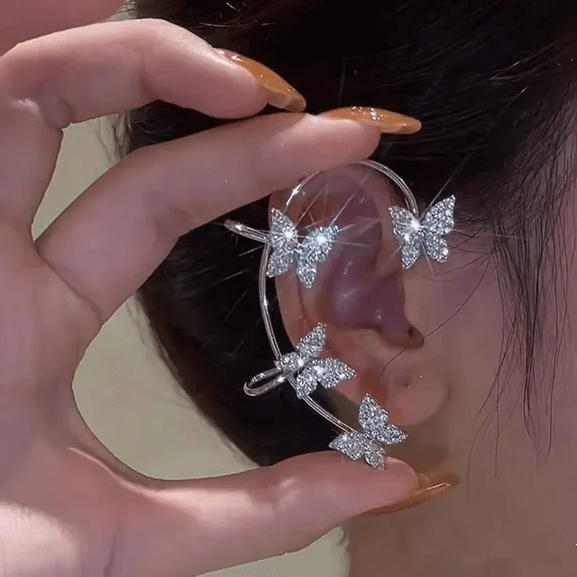 FlutterGleam vlinder clip-on oorbellen