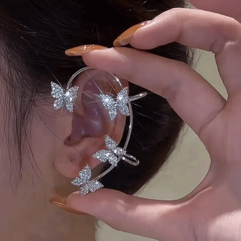 FlutterGleam vlinder clip-on oorbellen