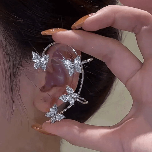 FlutterGleam vlinder clip-on oorbellen