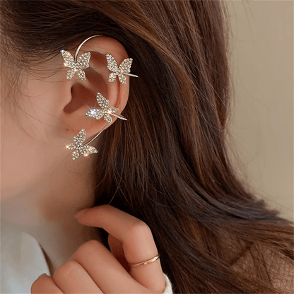 FlutterGleam vlinder clip-on oorbellen