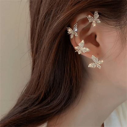 FlutterGleam vlinder clip-on oorbellen