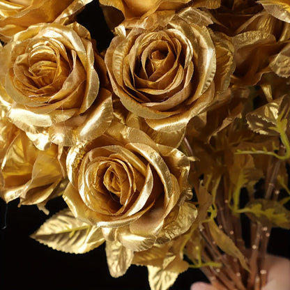 Geglaceerde gouden kunst rozen