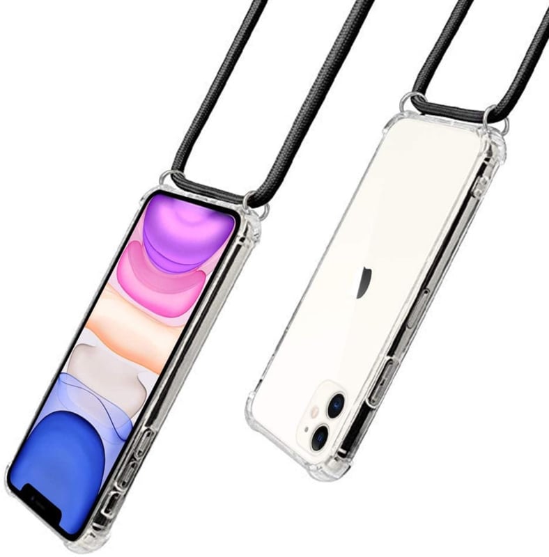 iPhone 11 transparant TPU crossbody hoesje met koord