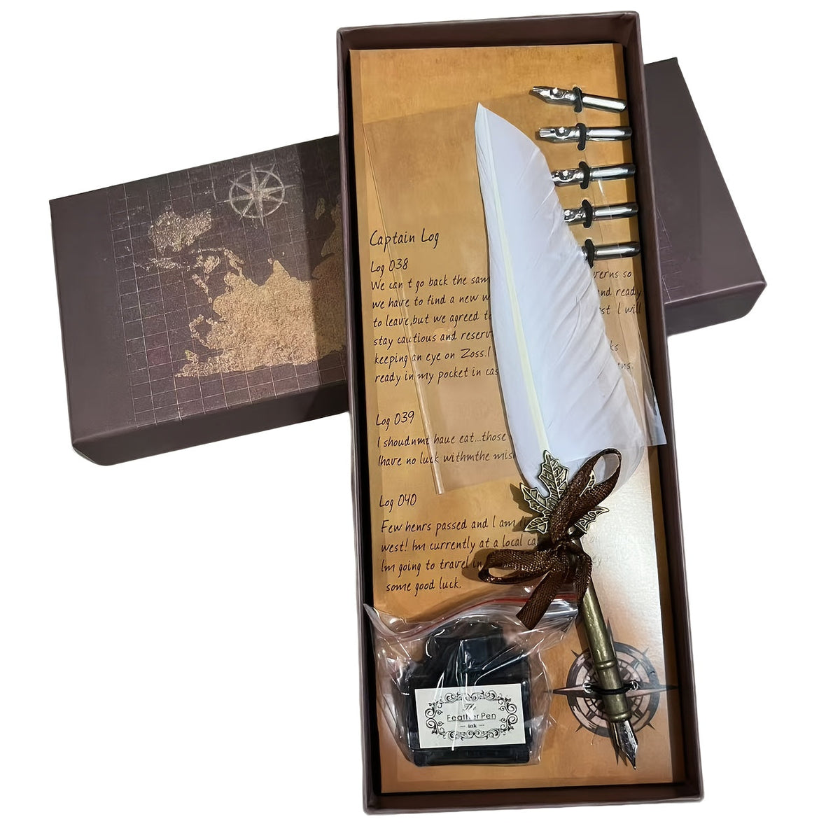 Kalligrafie Veerpen Set Vintage Esdoornblad
