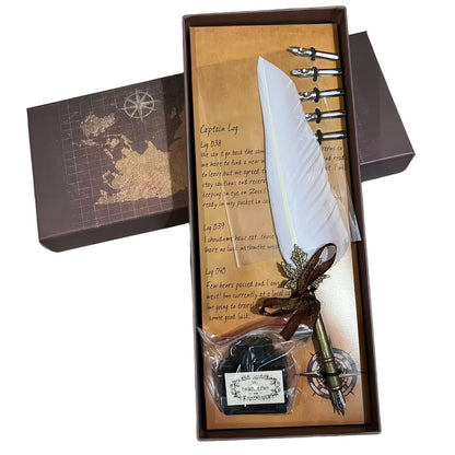 Kalligrafie Veerpen Set Vintage Esdoornblad