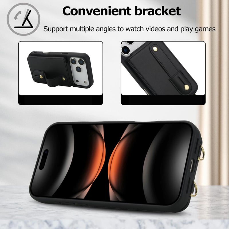 iPhone 17 Pro hoesje met pasjeshouder en koord