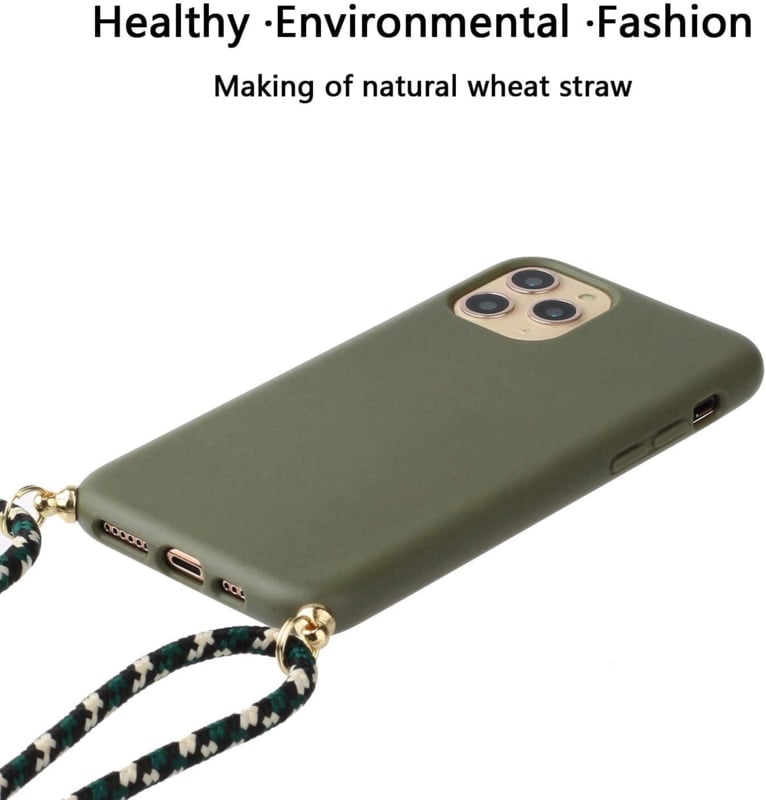 iPhone 11 Pro Crossbody TPU hoesje met koord groen