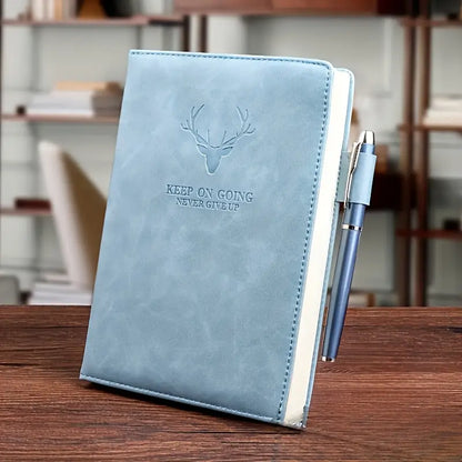 Vintage kunstleren notitieboek met bladwijzer