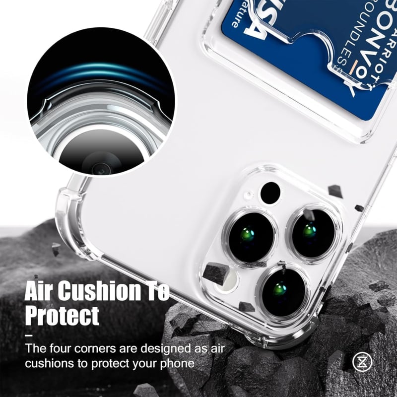 iPhone 16 Pro Transparant TPU Hoesje Met Pasjesvak