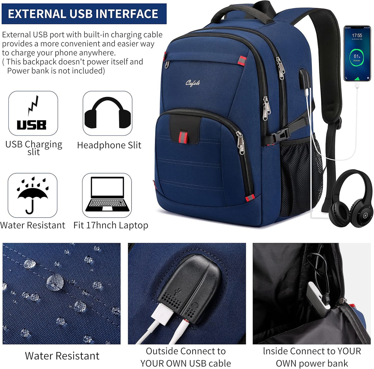 TechPro waterdichte laptop rugzak