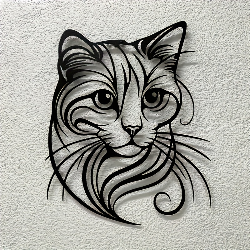 WhiskerFlow metalen kat wanddecoratie
