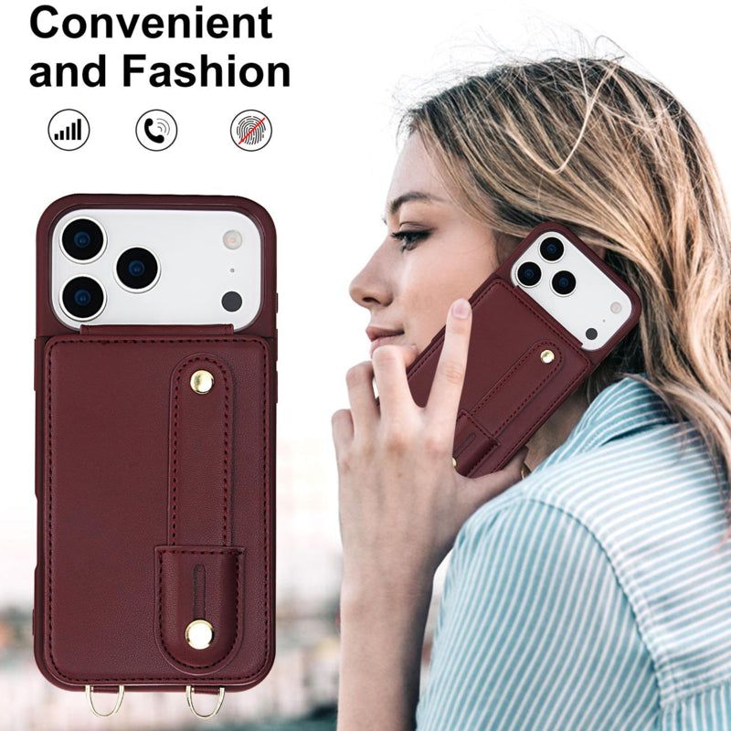 iPhone 17 Pro Hoesje met Pasjeshouder en Draagkoord