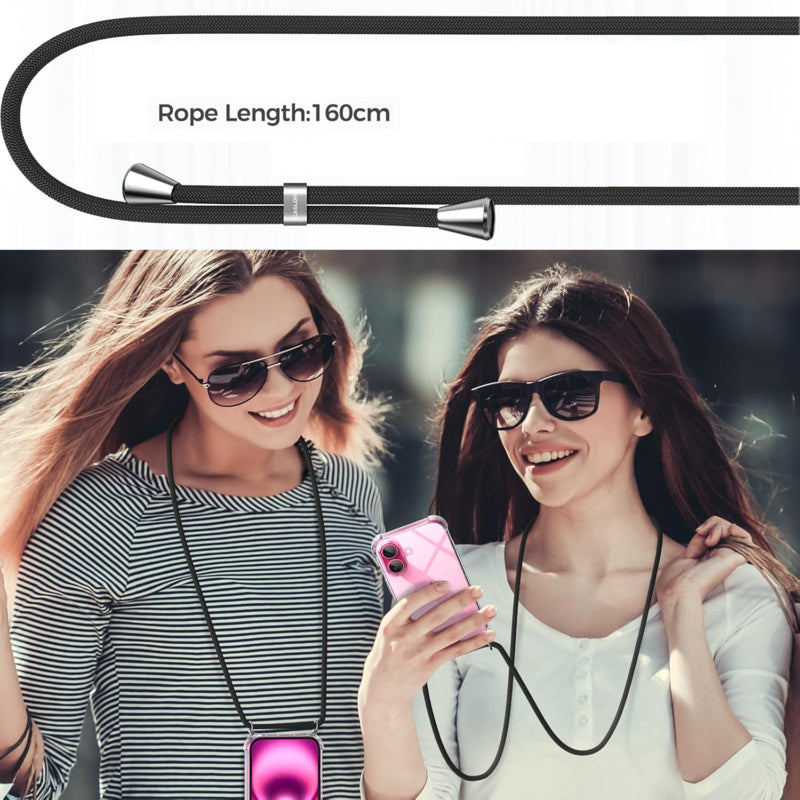 iPhone 16 transparant crossbody koordhoesje