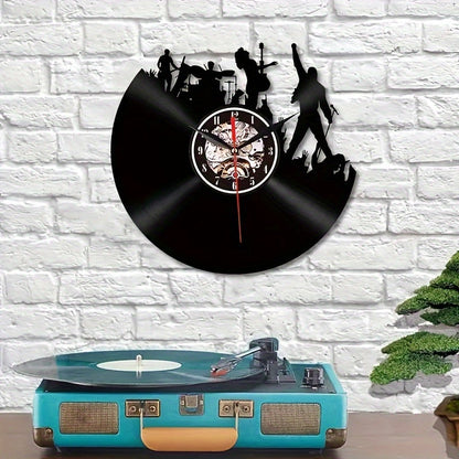 CrownTune vintage vinyl wandklok
