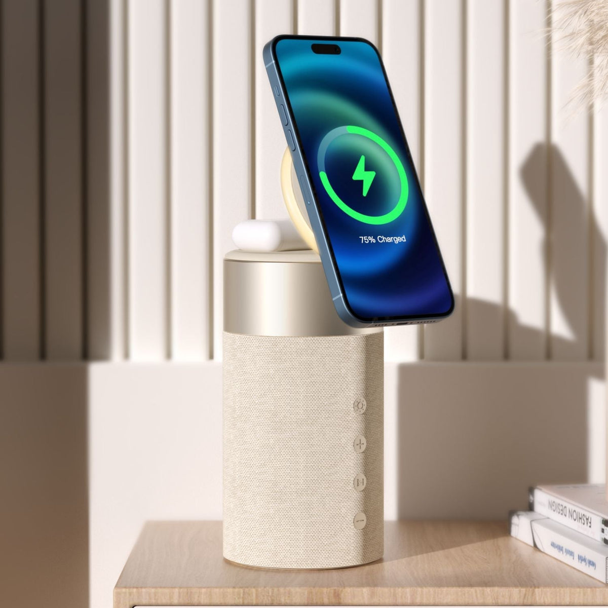PowerAudio draadloze oplader met bluetooth speaker