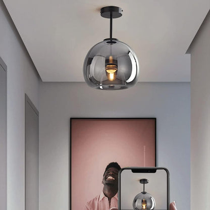 Vörre Retro Koperen Glas Plafondlamp