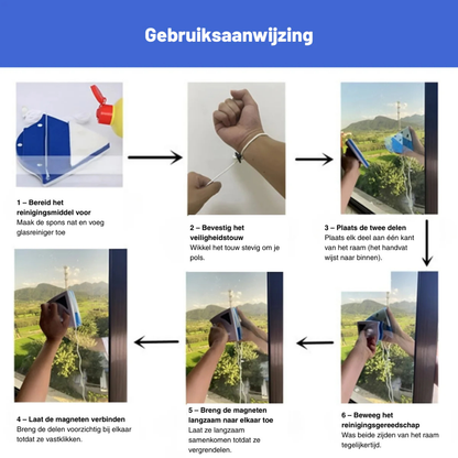 ClearSwipe magnetische dubbelzijdige raamreiniger
