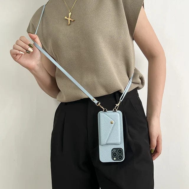 Lederen crossbody telefoonhoes