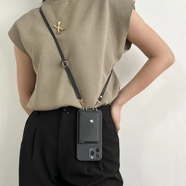 Lederen crossbody telefoonhoes