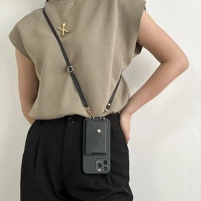 Lederen crossbody telefoonhoes
