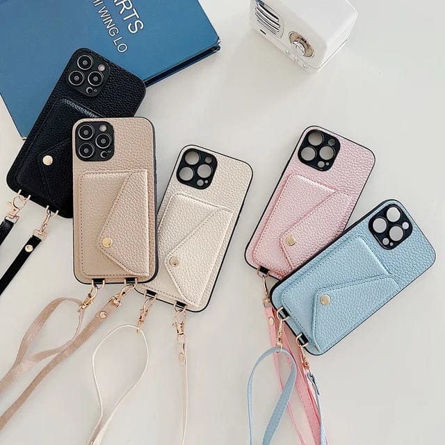 Lederen crossbody telefoonhoes