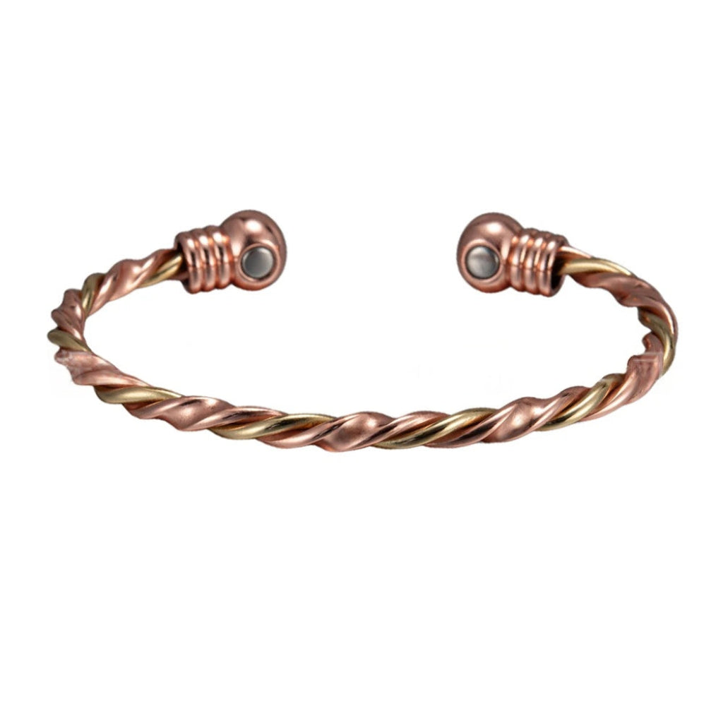 Gedraaide koperen magnetische armband