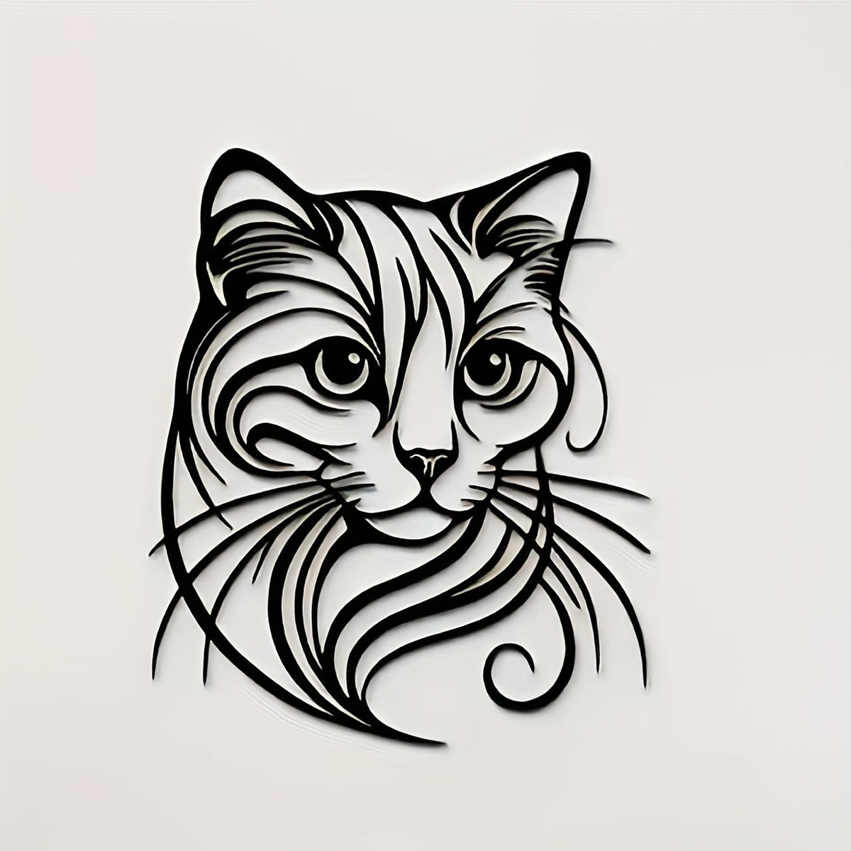 WhiskerFlow metalen kat wanddecoratie