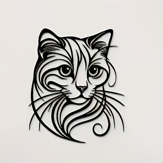WhiskerFlow metalen kat wanddecoratie