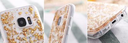 Galaxy S7 TPU Bling glitterhoesje blad-look