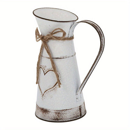 Vintage Franse Metalen Melkkan Vaas