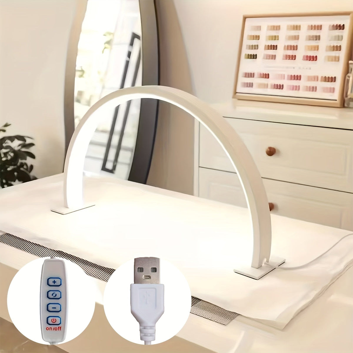 Odior halvemaan LED-bureaulamp