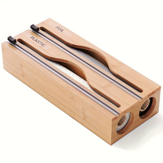 Bamboe 2-in-1 folie dispenser met snijder
