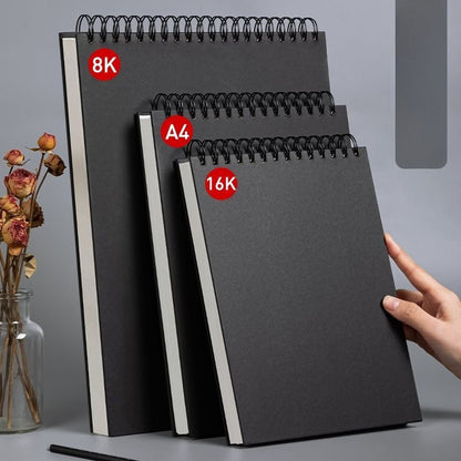 Zwarte spiraal schetsboekenset