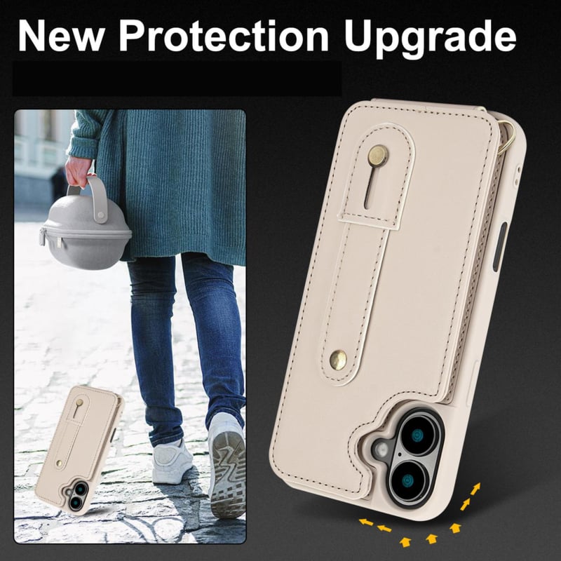 iPhone 16 Plus hoesje met pasjeshouder en draagkoord