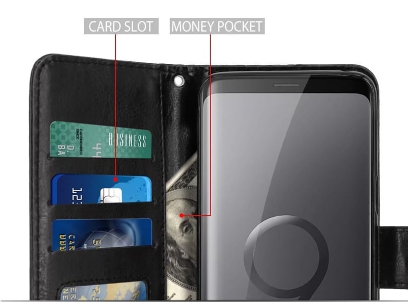 Galaxy S9 Plus leren portemonnee hoesje