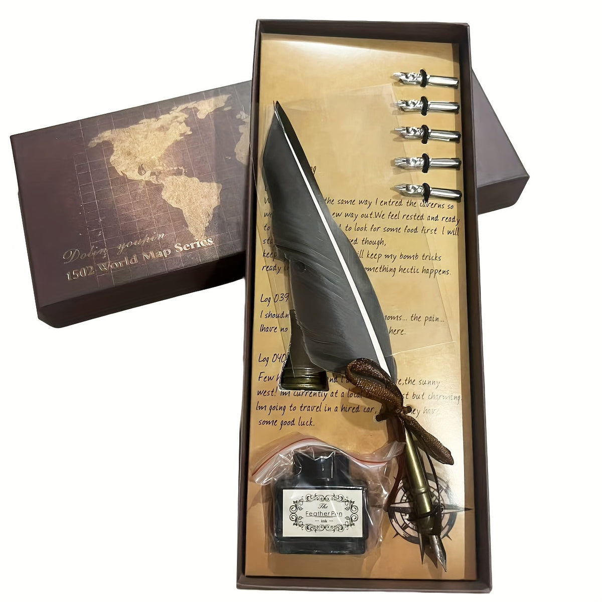 Kalligrafie Veerpen Set Vintage Esdoornblad