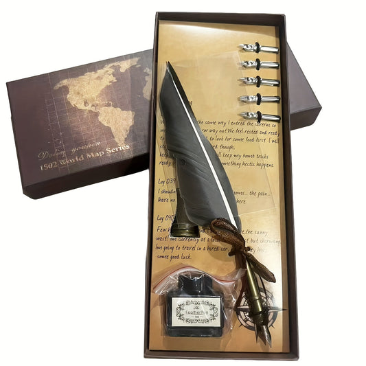 Kalligrafie Veerpen Set Vintage Esdoornblad