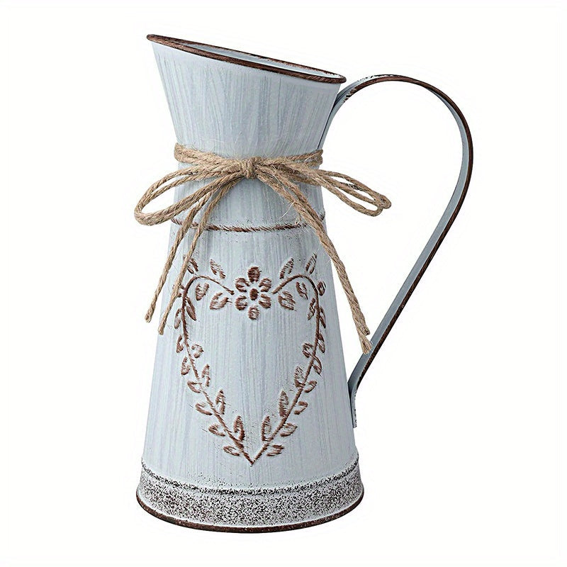 RusticHeart vintage metalen vaas