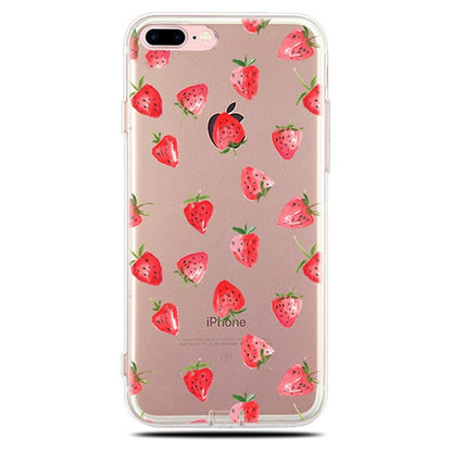 iPhone 7 Plus / 8 Plus Soft TPU hoesje aardbei print