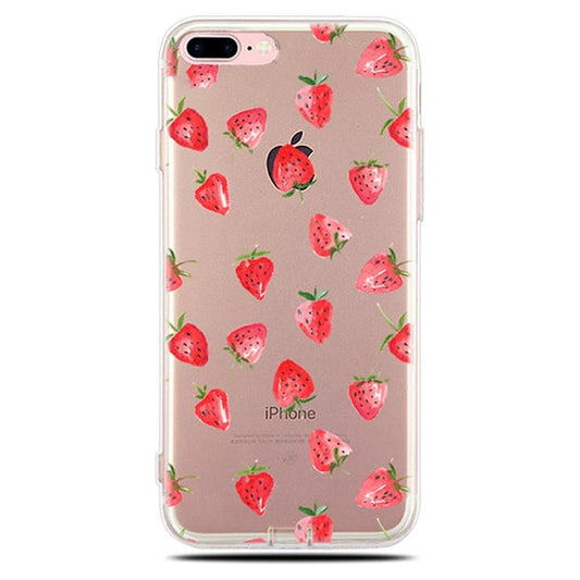 iPhone 7 Plus / 8 Plus Soft TPU hoesje aardbei print