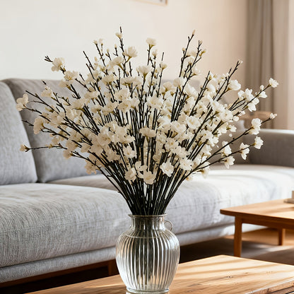 Kunstmatige pruimenbloesems witte kunstbloemen