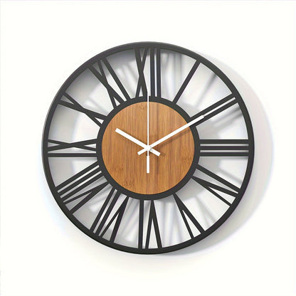 RustiTime stille houten wandklok