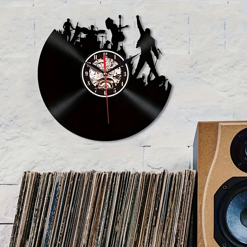 CrownTune vintage vinyl wandklok