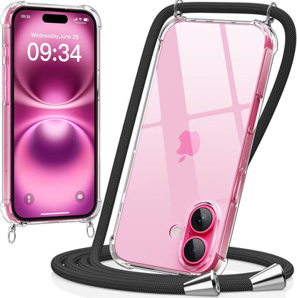 iPhone 16 transparant crossbody koordhoesje