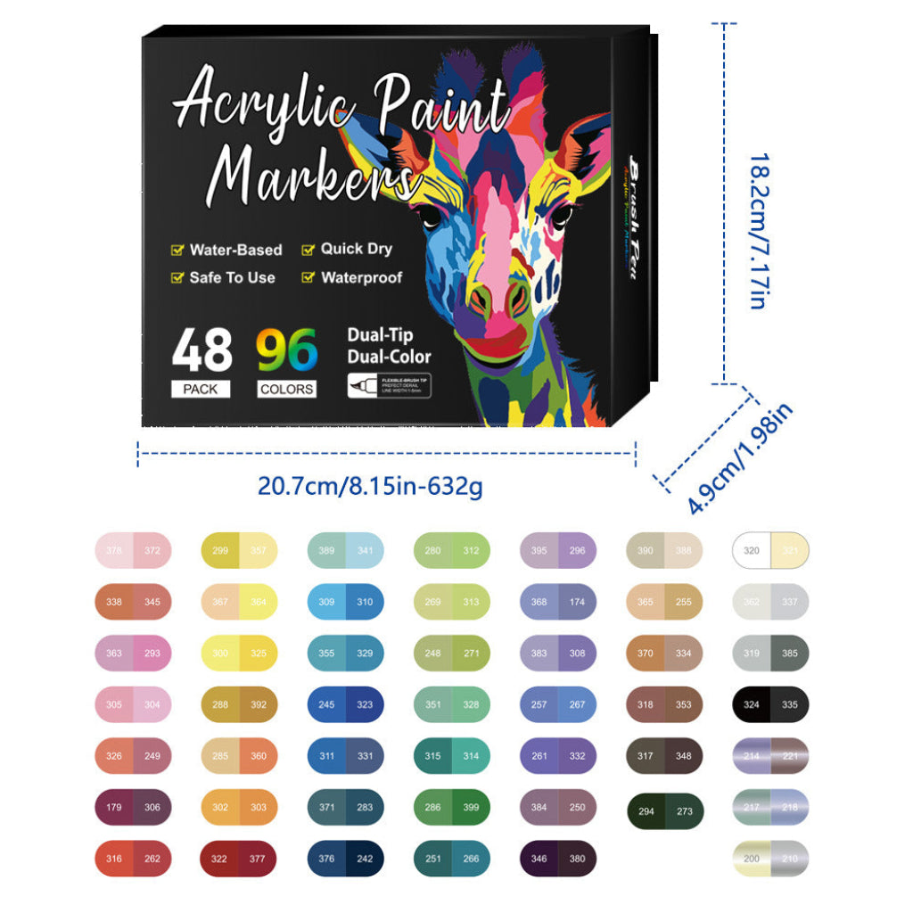 Dubbelzijdige Acrylmarker Tweekleurige Tekenstift