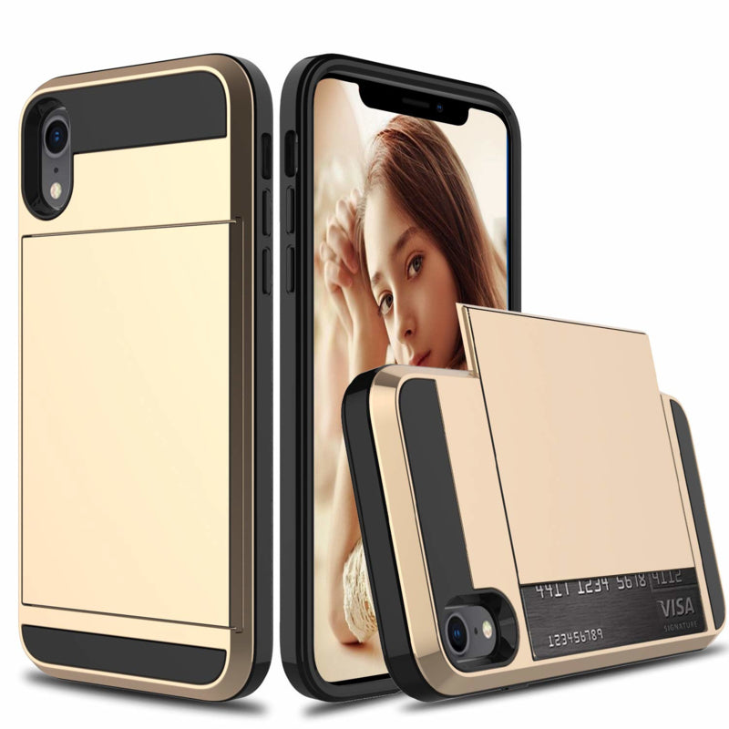 Slide Armor iPhone Xr hoesje met pashouder