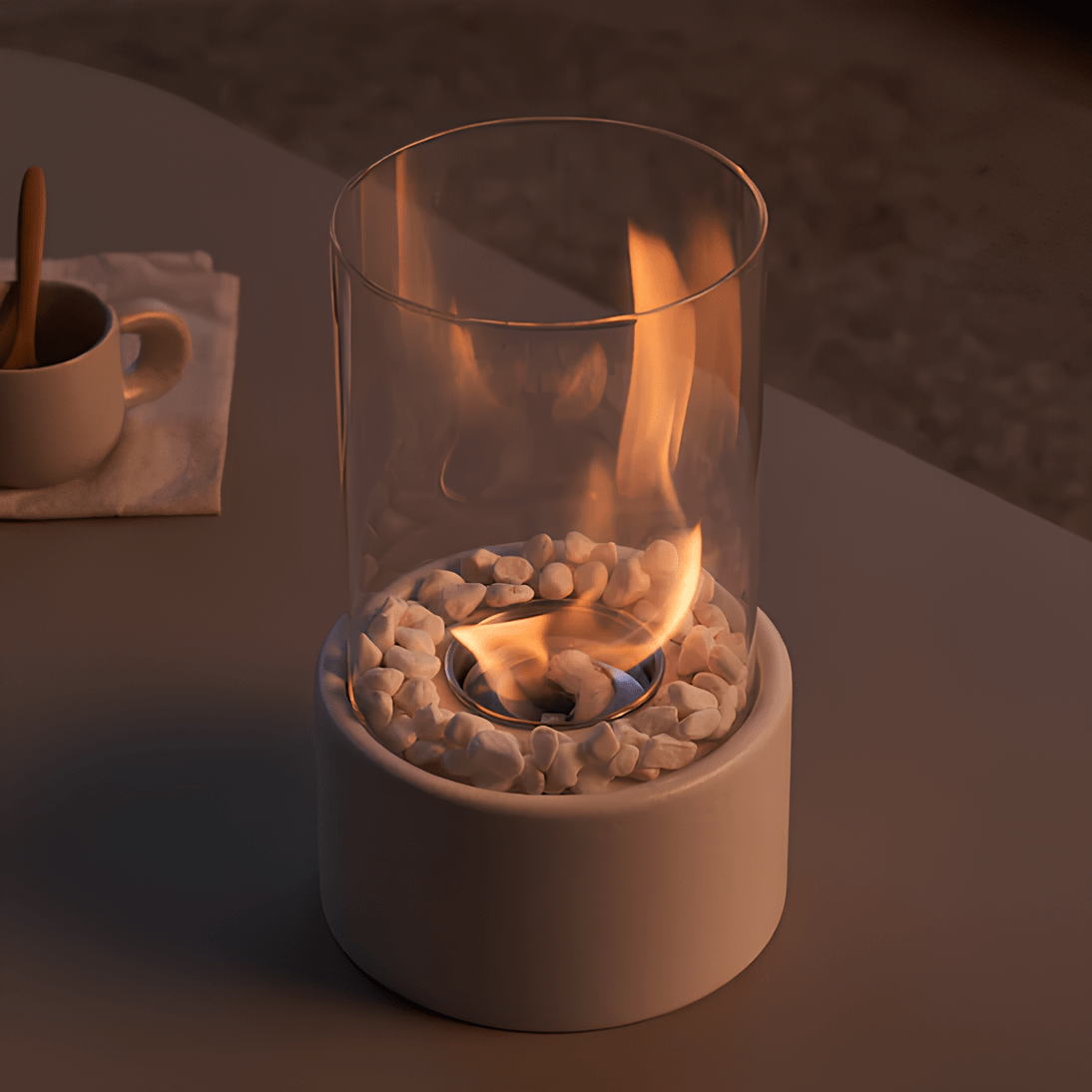 FlameAura glazen olielamp